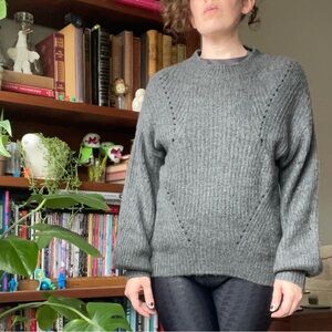 BP Women's Gray Ribbed Sweater